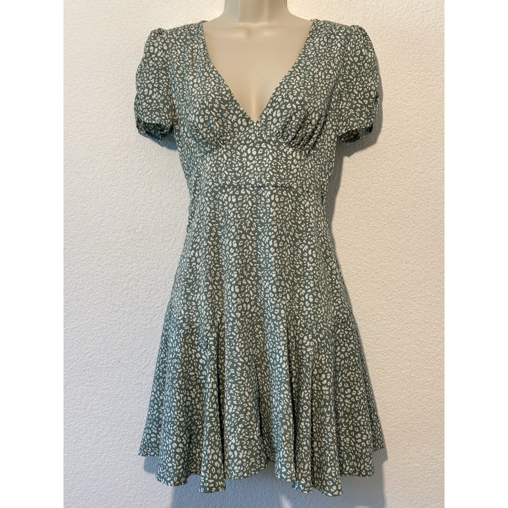 Y2K Princess Polly The Sting Short Sleeve Mini Dress Green Sz 4 Coquette Dainty